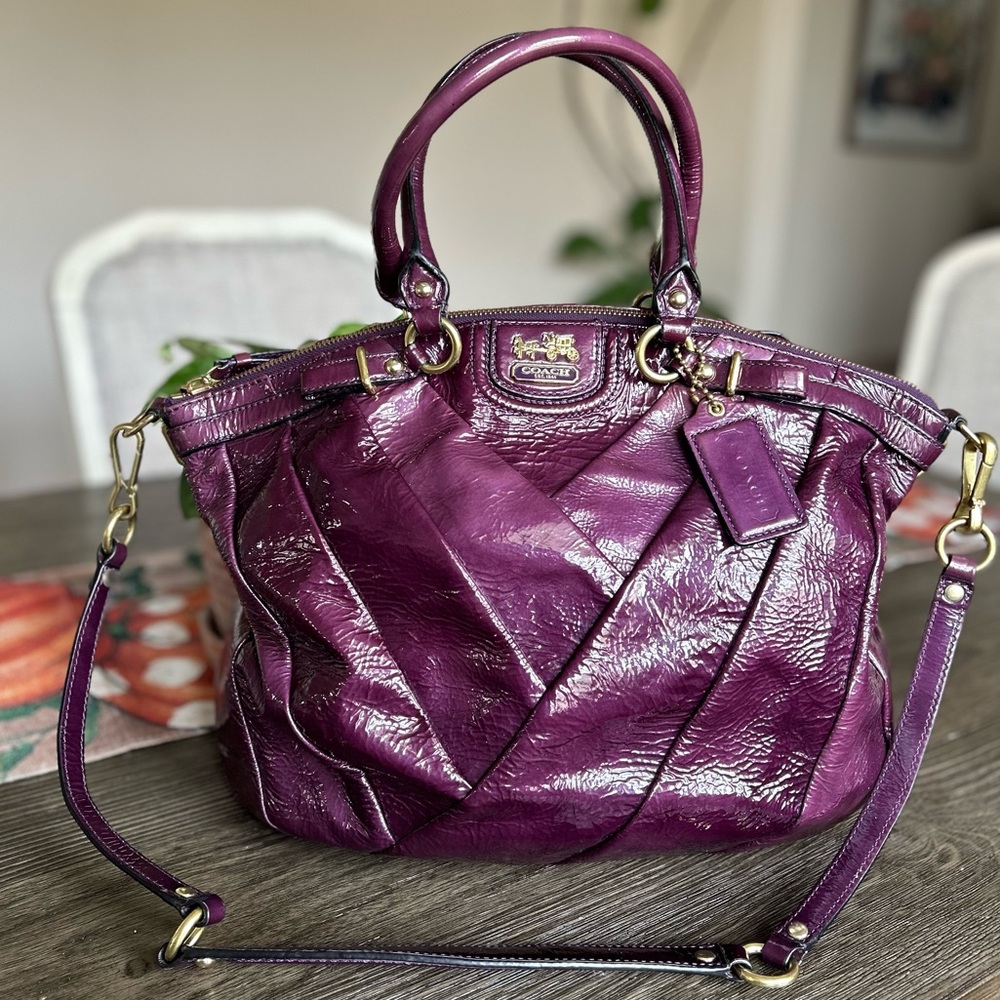 Coach Purple Patent Leather Satchel